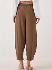 economico Pantaloni-Per donna Chinos Moda Streetwear Essenziale Lunghezza intera Vita Alta Semplice Tasca Fascia Elastica Comodo Morbido Confortevole Micro-elastico All&#039;aperto Streetwear Blu Marrone Cachi Azzurro chiaro