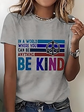 abordables T-shirt Humor &amp; Citations-Femmes T-shirt Graphique Lettre ancien Élégant Classique Manche Courte Col ras du cou Col rond Hauts Réguliers Quotidien Week-end Imprimé Noir Blanche Rose Claire Bleu Violet Été Printemps