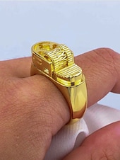 cheap Men&#039;s Jewelry-Men&#039;s Gold Alloy Lighter Ring - Bold mechanical design style, A stylish men&#039;s party nightclub gift accessory