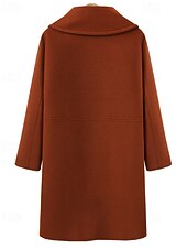 preiswerte Wintermäntel-Damen Parka Warm Bequem Knöpfe Tasche Mode Einfach Täglich Ausgehen Doppelreihig Lang Umlegekragen Normale Passform Langarm Oberbekleidung Schwarz Wein Khaki Herbst Winter