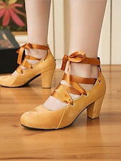 abordables années 1930-Chaussures Mary Jane à talons et lacets en satin vert vintage des années 1920 pour femmes – Chaussures à talons épais d&#039;inspiration rétro pour les goûters ou les tenues vintage