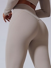 cheap Yoga Leggings &amp; Tights-Women's pilates leggings fitness pants sport pants Flared Lightweight Pilates Running Fitness Pants Solid Color Black White Pink Fall Winter Sports Activewear Micro-elastic