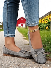 baratos Sapatilhas e Mocassins de mulher-mocassins femininos com laço rosa – mocassins leves e casuais para dirigir, ideais para tarefas diárias, passeios no jardim e looks casuais