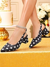 abordables Années 1950-Escarpins à talons compensés et bride arrière à pois pour femmes – chaussures habillées style années 1950 pour les fêtes, le bureau et les événements rétro