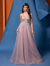 baratos Rosa-Linha A vestidos de quinceanera Elegante Vestido Formal Casamento Longo Sem Manga Com Alças Finas Tule Sem parte Traseira com Pregas 2025