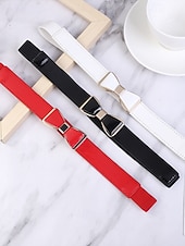 cheap Women&#039;s Belt-Women’s Bowknot Elastic Waist Belt – Faux Leather Dress Belt with Metal Buckle, Elegant Skinny Style for Office, Party or Formal Outfits
