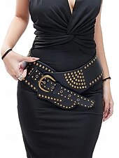 abordables Ceinture pour femme-Femmes Noir Marron Faux Cuir Punk ancien Style Gothique Été Printemps Automne