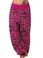 economico gamba larga e vita alta-Per donna Pantaloni Pantaloni Palazzo Moda Boho Lunghezza intera Misura del girovita medio Stampa Mimetico Elastico in vita Comodo Confortevole Micro-elastico Streetwear Abbigliamento quotidiano
