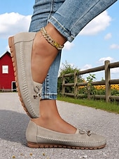 baratos Sapatilhas e Mocassins de mulher-mocassins femininos com laço rosa – mocassins leves e casuais para dirigir, ideais para tarefas diárias, passeios no jardim e looks casuais