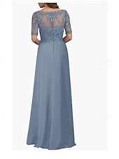 preiswerte Bodenlänge-A-Linie Brautmutterkleid Elegant Einfach V Ausschnitt Asymmetrisch Chiffon Kurzarm mit Falten 2025