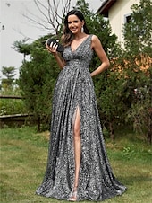 abordables NOIR-Robes de Quinceanera A-Line robe élégante robe formelle longueur de sol sans manches en V dos en sequins avec strass