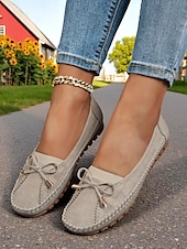 baratos Sapatilhas e Mocassins de mulher-mocassins femininos com laço rosa – mocassins leves e casuais para dirigir, ideais para tarefas diárias, passeios no jardim e looks casuais