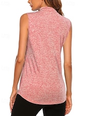 economico Camicia Donna-Per donna Tinta unita Maglietta sportiva Polo da golf Maglia da tennis Senza Maniche Cerniera Alta elasticità Traspirante Tennis Golf Corsa Collo ripiegato Collo con zip Maglietta Top Rosso Viola
