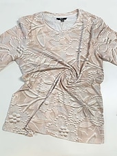 tanie T-shirt boho-damska koszulka z długim rękawem tunika top 3d print floral casual długi rękaw okrągły dekolt regularne topy codzienny nadruk srebrny różowy błękitny khaki wiosna jesień