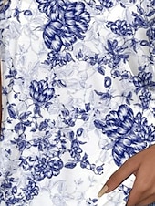 abordables T-shirt floral-Femmes T-shirt Fleuri Graphique Plantes ancien Mode Hawaïen Manche Courte Col en V Hauts Réguliers Quotidien Sortir Week-end Imprimé Bleu Été Printemps