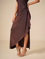 ieftine Rochii Party-Pentru femei Rochie Lunga Rochie Maxi Rochie de petrecere Bodycon Elegant Petrecere Zi de Naștere Club Fit regulat Simplu Fără manșon Curele de Maroniu Vară