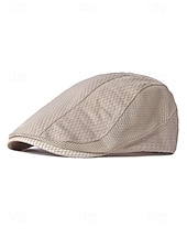 abordables Chapeaux pour hommes-Casquette plate en maille pour homme avec sangle réglable – chapeau gavroche d&#039;été respirant et léger pour les activités de plein air, les tenues décontractées et l&#039;utilisation quotidienne