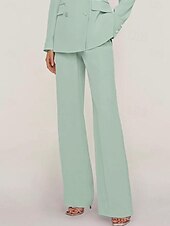 economico Tailleur pantalone della mamma-Tuta / Completo Pantalone Abito da cerimonia per signora Formale Ospite di nozze Elegante Colletto a Camicia Lunghezza al pavimento Chiffon Elasticizzato Manica Lunga con Bottoni Tinta unita 2025