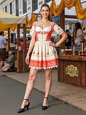 billiga Block Heels-Svarta pumps med spetspanel och mellanhög klack för kvinnor, ankelrem – eleganta retro-kontorsskor för daglig pendling och bayerska Oktoberfest-kläder