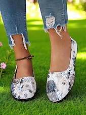 abordables Ballerines femme-Ballerines fleuries pour femmes – chaussures légères et décontractées à bout rond pour dames, idéales pour les promenades au parc, les pique-niques printaniers et le confort quotidien