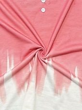 billige Blomstrete topper-Damebluse V-hals Ombre Grafisk Elegant 3/4-langermet Rund hals Vanlige topper Daglig Gå ut Volanger Knapper Svart Hvit Rosa Vår Høst