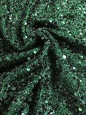 preiswerte SCHWARZ-Schwarz Tie A-Linie Abendkleid Elegantes Kleid Karneval Festlich Bodenlang Langarm V-Ausschnitt Tasche Satin mit Feder Pailletten