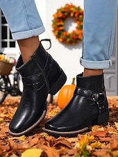 levne Cowboy &amp; Western Boots-Dámské kotníkové boty s bočním zipem a páskem, umělá kůže, pracovní obuv v západním stylu pro venkovní práce na farmě, dožínky a každodenní nošení