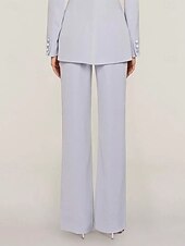 economico Tailleur pantalone della mamma-Tuta / Completo Pantalone Abito da cerimonia per signora Formale Ospite di nozze Elegante Colletto a Camicia Lunghezza al pavimento Chiffon Elasticizzato Manica Lunga con Bottoni Tinta unita 2025
