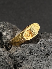 cheap Men&#039;s Jewelry-Men&#039;s Gold Alloy Lighter Ring - Bold mechanical design style, A stylish men&#039;s party nightclub gift accessory