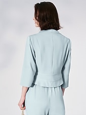 cheap Mom&#039;s Pant Suits-Women&#039;s Suits Top Mother of the Bride Elegant V Neck 3/4 Length Sleeve Included with Buttons
