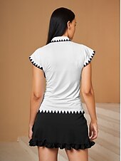 billiga Kvinnors golfkläder-Dam Vandringspolotröja Vit Kortärmad Överdelar Golfkläder för damer Kläder Outfits Bär kläder