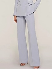 economico Tailleur pantalone della mamma-Tuta / Completo Pantalone Abito da cerimonia per signora Formale Ospite di nozze Elegante Colletto a Camicia Lunghezza al pavimento Chiffon Elasticizzato Manica Lunga con Bottoni Tinta unita 2025