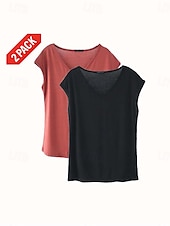 olcso Egyszerű ujjatlan felső-Női Camisole Tank Top Tömör szín Sima Napi Ujjatlan V-alakú Normál felsők Fehér és Kék Fehér és Piros Piros / fekete Zöld / Piros Fehér és Rózsaszín Tavasz, Ősz, Tél, Nyár