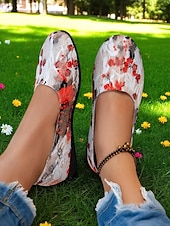 abordables Ballerines femme-Ballerines fleuries pour femmes – chaussures légères et décontractées à bout rond pour dames, idéales pour les promenades au parc, les pique-niques printaniers et le confort quotidien
