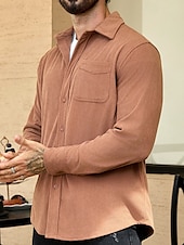 economico Giubbotti e cappotti da uomo-Per uomo Giacca Leggera Giacca in Velluto a Coste Giacca Casual Vacanza Quotidiano Resistente all&#039;usura Tasca Primavera Autunno Semplice Moda Classico Bavero Regolare Nero Blu marino Cammello Marrone
