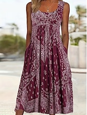ieftine Rochii Boho-Pentru femei Rochie Lunga Rochie Maxi Rochie casual Modă Zilnic Fit regulat Floral Manșon scurt Stil Nautic Roz Îmbujorat Roșu-aprins Albastru piscină Gri Vară
