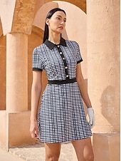 preiswerte Designer-Kollektion-Damen Golfkleid Schwarz Kurzarm Kleid Damen-Golfkleidung, Kleidung, Outfits, Kleidung