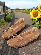 baratos Sapatilhas e Mocassins de mulher-mocassins femininos com laço rosa – mocassins leves e casuais para dirigir, ideais para tarefas diárias, passeios no jardim e looks casuais