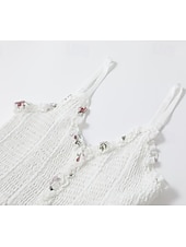 cheap Boho Dress-Women&#039;s Mini Dress Casual Dress Summer Dress Slip Dress Boho Dress Vintage Vacation Daily Going out Regular Fit Floral Sleeveless Straps Black White Summer