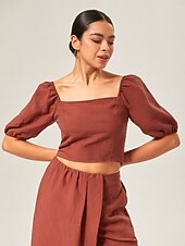 economico Bluse e camicie-camicetta smock in misto lyocell