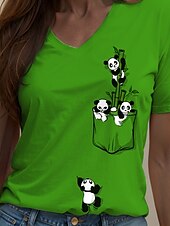 abordables T-shirt Animaux-Femmes T-shirt Graphique Animal ancien Élégant Classique Manche Courte Col ras du cou Col en V Col rond Hauts Réguliers Quotidien Sortir Week-end Imprimé Blanche Jaune Rouge Bleu Violet Été Printemps