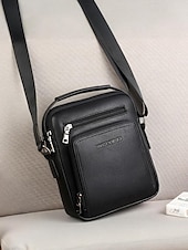 economico Borselli da uomo-Borsa a tracolla da uomo in similpelle marrone e nera con più scomparti con cerniera per viaggi di lavoro e uso quotidiano in ufficio