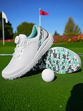 abordables Zapatos de Golf para Mujeres-Zapatos de golf ligeros para mujer: zapatillas deportivas modernas con detalles en rosa para la práctica diaria del golf y actividades al aire libre en verano.