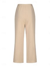 abordables Ensembles chemisiers pour femmes-Femmes Mode Streetwear Quotidien Ensembles de Pantalons Sans manches Col en V Uni Occasionnel Quotidien Noir bleu marine Vert Été Coupe Ample