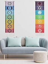 tanie Wiszący i tkany gobelin na ścianę-Boho gobelin Chakra tkany gobelin nordycka dekoracja do salonu sypialni boho zasłona na ścianę frędzle