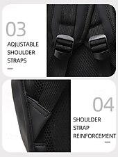 abordables Sacs à dos de Collège-Sac à dos de voyage imperméable pour homme avec compartiment à chaussures, design simple à enroulement, tissu Oxford durable, adapté à l&#039;école, à la salle de sport, aux déplacements quotidiens et aux week-ends