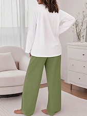preiswerte Blusenanzüge für Damen-Damen Mode T Shirt Hosen-Sets Langarm Rundhals Blumen Grafik Druck Alltagstauglich Rosa Blau Purpur Frühling Normale Passform