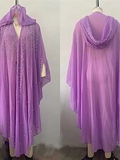 abordables Robes Bohémiennes-Femmes Robe Longue Maxi Robe Robe Décontractée Robe bohème Robe occidentale Mode musulman Extérieur Soirée Fête Coupe régulière Uni manche longue À capuche Blanche Violet Gris Clair Printemps Automne