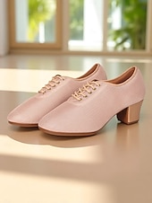 cheap Dance Sneakers-Women&#039;s Mesh Lace-Up Ballroom Dance Shoes with Low Heel, Breathable Professional Practice Footwear for Latin and Waltz Performance