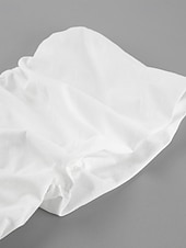 levne Bílé šaty pro volný čas-Dámské Mini šaty Bílé šaty Módní Moderní Nahoře nabírané Dovolená Jdeme ven Víkend Běžný Bez vzoru Krátký rukáv Do V Bílá Léto